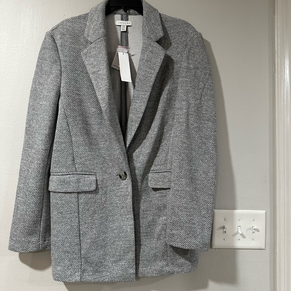 TopShop gray knit, oversized women’s blazer
